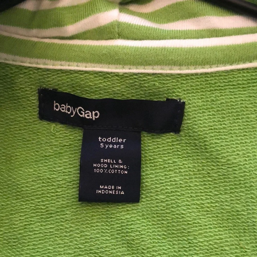 babyGap Green Hooded Sweatshirt Coat Size 5 Girls